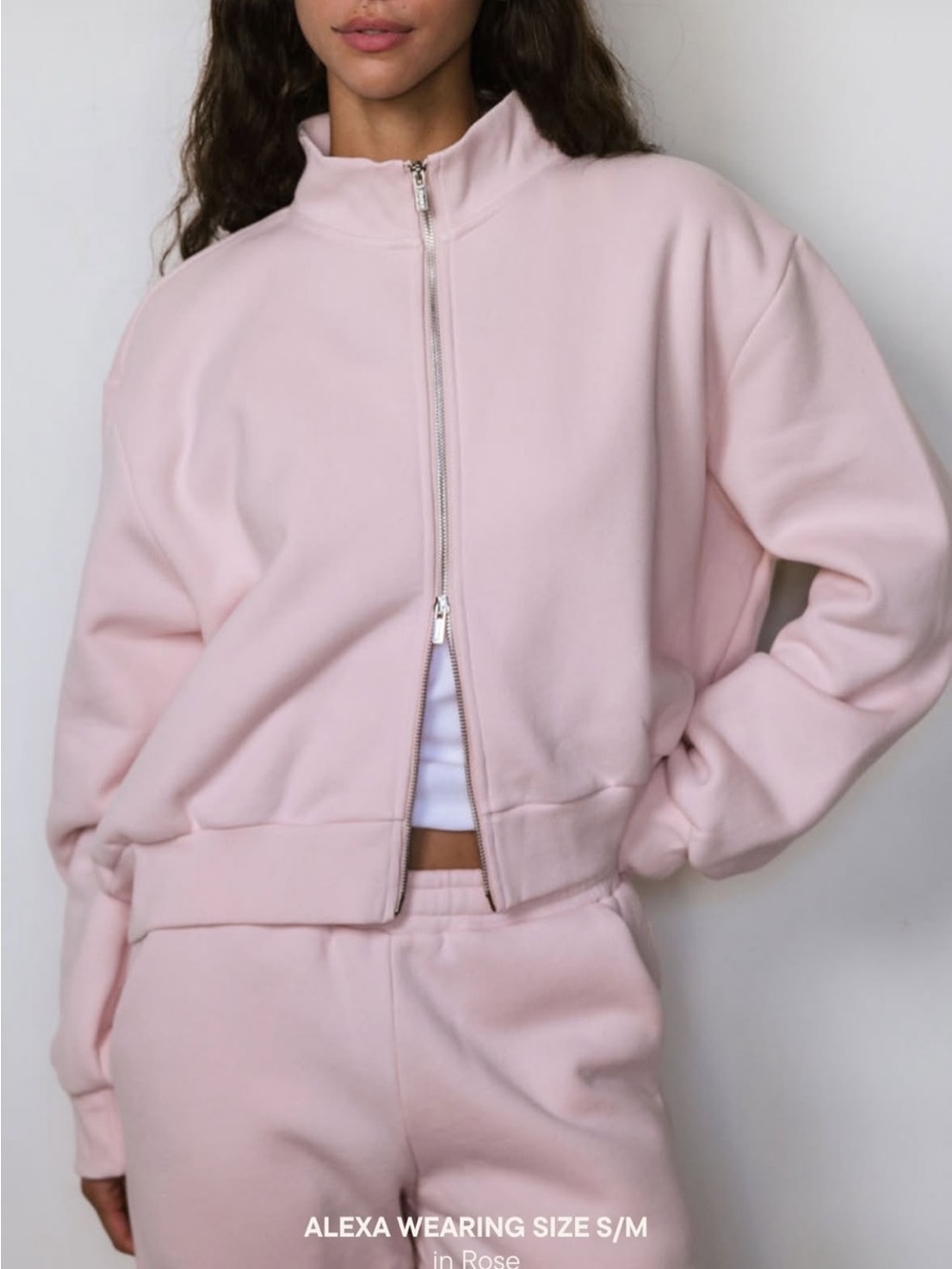 Parke full zip in rose S/M